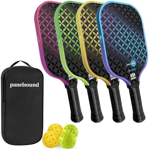 Pickleball Paddles Set of 4, USAPA Approved Fiberglass, Lightweight and Durable for Adults and Beginners, Perfect for Ou