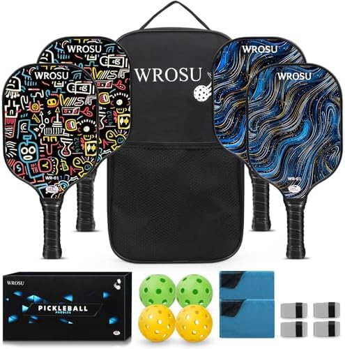 USAPA Approved Carbon Fiber T300 Pickleball Racquet Set for Men, Women, & Kids Light Weight Bag Included