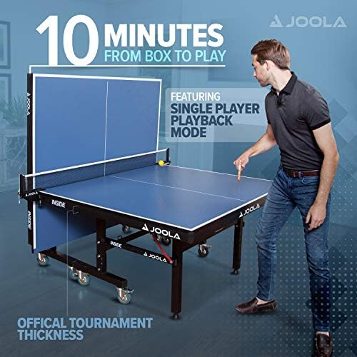 JOOLA Professional Indoor Ping Pong Table with Quick Clamp Net for Quick Assembly and Single Player Mode - Tournament Q