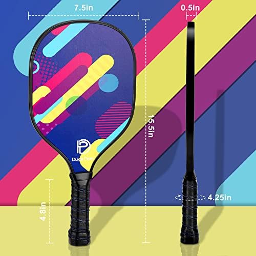 Dulce Dom Pickleball Paddles Set of 4 - USAPA Approved, Fiberglass/Carbon Fiber Pickleball Rackets, Perfect for Beginner