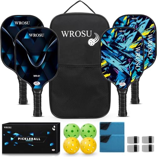 USAPA Approved Carbon Fiber T300 Pickleball Racquet Set for Men, Women, & Kids Light Weight Bag Included