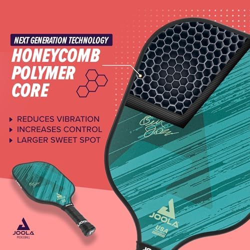 JOOLA Durable & Beginner-Friendly Pickleball Paddle - USAP Approved, Reinforced Fiberglass Surface & Honeycomb Polypropy