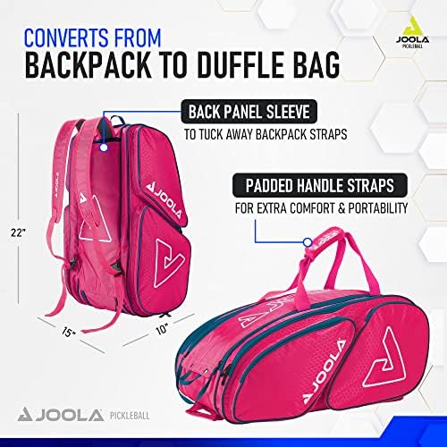 JOOLA Tour Elite Pickleball Bag - Durable Backpack & Duffle Bag for Pickleball Players - Holds 4+ Paddles - Features Fen