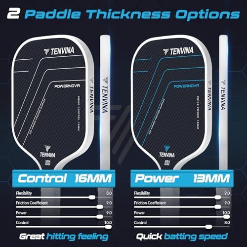 TENVINA USAAPA Approved Pickleball Paddles, Multi-Layer T700SC Carbon Fiber, 4 Types of Thicknesses and Shapes, Strong P - Image 19