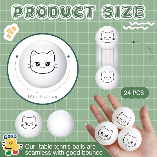 24 Pcs Novelty Face Cute Table Tennis Balls for All Golfers for Outdoor Practice
| Bouncy Cats Toys 24 Pcs Novelty Face - Image 4