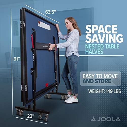 JOOLA Professional Indoor Ping Pong Table with Quick Clamp Net for Quick Assembly and Single Player Mode - Tournament Q