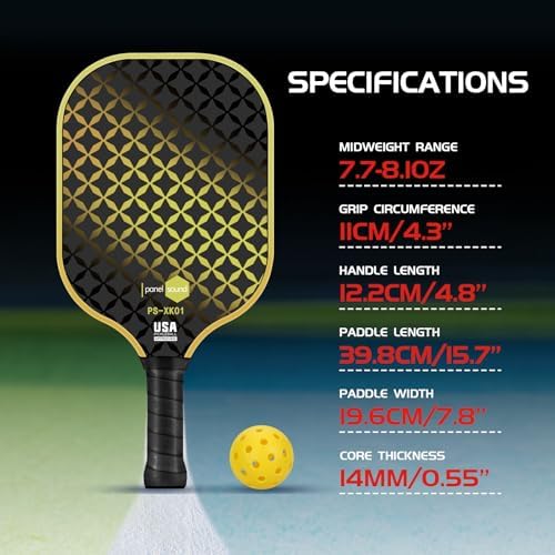 Pickleball Paddles Set of 4, USAPA Approved Fiberglass, Lightweight and Durable for Adults and Beginners, Perfect for Ou