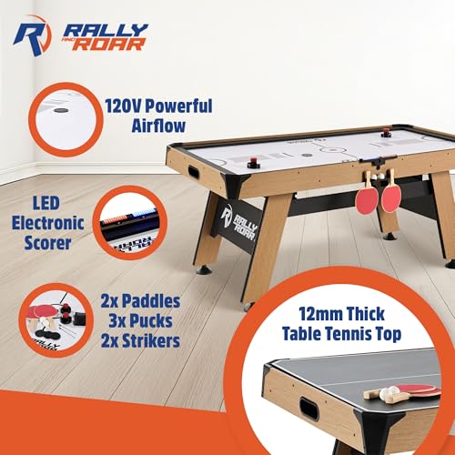 Rally and Roar 72 Inch Air Hockey Table for Kids and Adults with LED Scorer and Table Tennis Top
| Rally and Roar Large - Image 3