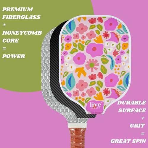 Premium Pickleball Paddle Racket - Durable Fiberglass - Honeycomb Core - Awesome Pop & Spin - Sweatproof Grip - Free Cov - Image 4