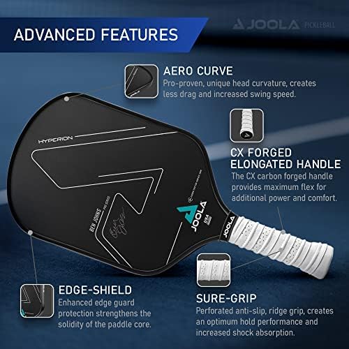 JOOLA Hyperion Pickleball Paddle - Increased Power and Spin - Elongated Grip Handle - USAP Approved JOOLA Hyperion Pic