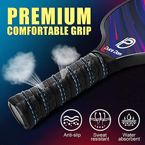 Dulce Dom Pickleball Paddles Set of 4 - USAPA Approved, Fiberglass/Carbon Fiber Pickleball Rackets, Perfect for Beginner