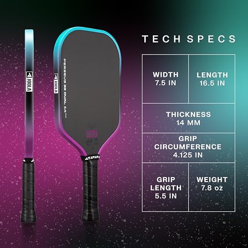 JOOLA 3S Pickleball Paddles - Raw Carbon Fiber Surface - Ben Johns Shapes - Elongated, Wide Body & Aero Curve Designs -