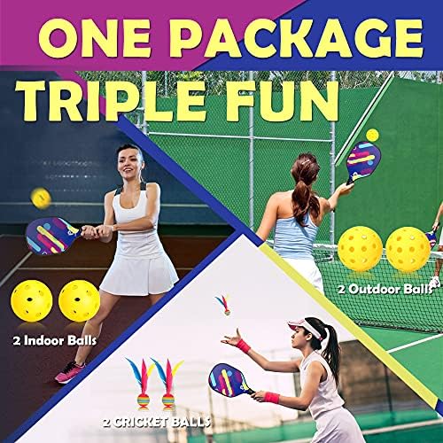Dulce Dom Pickleball Paddles Set of 4 - USAPA Approved, Fiberglass/Carbon Fiber Pickleball Rackets, Perfect for Beginner