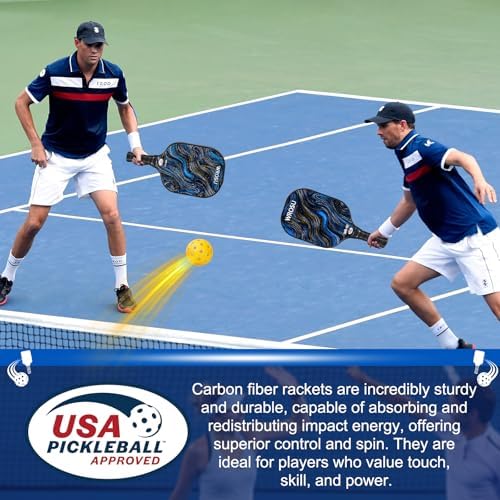 USAPA Approved Carbon Fiber T300 Pickleball Racquet Set for Men, Women, & Kids Light Weight Bag Included