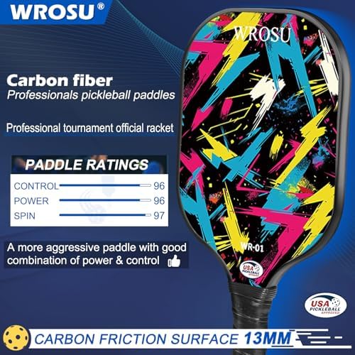 USAPA Approved Carbon Fiber T300 Pickleball Racquet Set for Men, Women, & Kids Light Weight Bag Included
