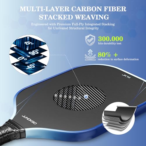 USAPA Compliant Graphite Carbon Fiber Pickleball Paddle Set - Men's and Women's Blue Outdoor Game Gift Set - Image 5