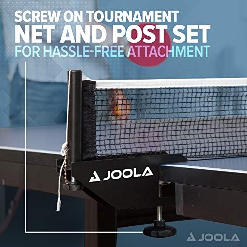 JOOLA Professional Indoor Ping Pong Table with Quick Clamp Net for Quick Assembly and Single Player Mode - Tournament Q