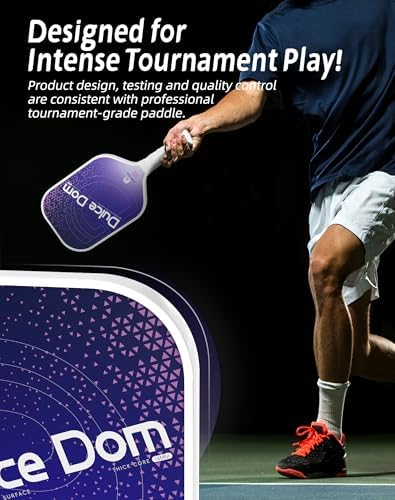 Dulce Dom Pickleball Paddles Set of 4 - USAPA Approved, Fiberglass/Carbon Fiber Pickleball Rackets, Perfect for Beginner