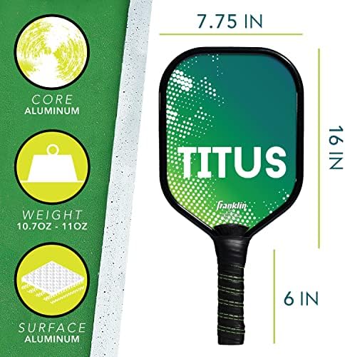 Franklin Sports Pickleball Paddle - Titus + Jet Aluminum Plated USA Pickleball (USAPA) Approved Paddle - Best Pickleball