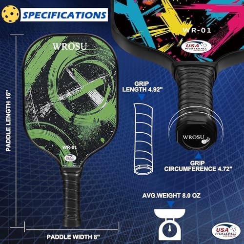 USAPA Approved Carbon Fiber T300 Pickleball Racquet Set for Men, Women, & Kids Light Weight Bag Included