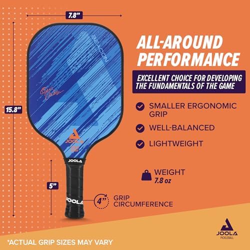 JOOLA Durable & Beginner-Friendly Pickleball Paddle - USAP Approved, Reinforced Fiberglass Surface & Honeycomb Polypropy