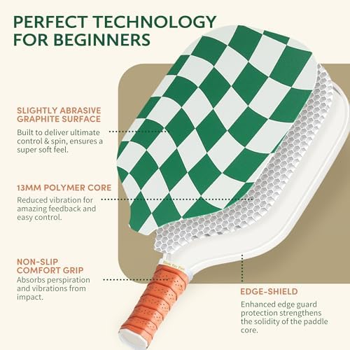 USAPA Approved Graphite/Fiberglass Pickleball Racket Set for Men and Women Beginners