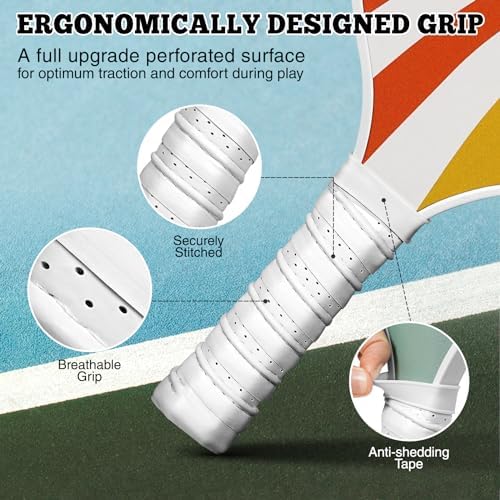 Dulce Dom Pickleball Paddles Set of 4 - USAPA Approved, Fiberglass/Carbon Fiber Pickleball Rackets, Perfect for Beginner