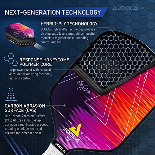 JOOLA Hyperion Pickleball Paddle - Increased Power and Spin - Elongated Grip Handle - USAP Approved JOOLA Hyperion Pic