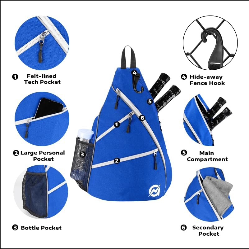 A11N Sports Pickleball Bag - Reversible Crossbody Sling Bag/Backpack for All-Season Fitness Activities