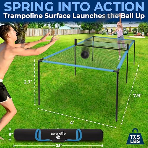 SereneLife Trampoline Ping Pong Table - Heavy Duty Powder Coated Steel Frame - Game Room, Indoor/Outdoor - Large Balls, - Image 3