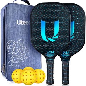 Pickleball Paddles Set of 2 USAPA Approved Non-Slip Lightweight for Outdoor Play | Pickleball Paddles Graphite Semi-Tex