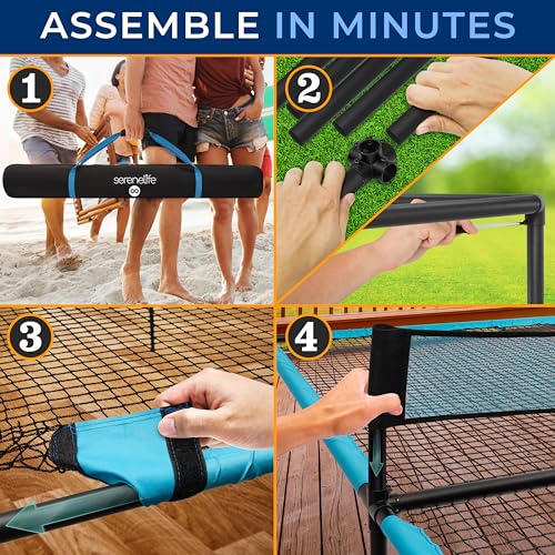 SereneLife Trampoline Ping Pong Table - Heavy Duty Powder Coated Steel Frame - Game Room, Indoor/Outdoor - Large Balls, - Image 4