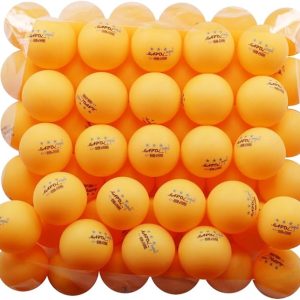 50 White 3-Star Table Tennis Balls Bundle with 50 Orange Training Table Tennis Balls