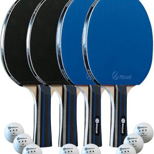 Ping Pong Paddles Sets - Portable Table Tennis Paddle Set with Ping Pong Paddles Professional Case & Ping Pong Balls