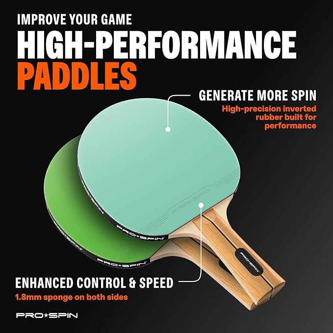 Ping Pong Paddles - High-Performance Set with Premium Table Tennis Rackets, 3-Star Ping Pong Balls - Image 2