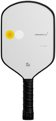 Nicol Amadeus 16MM Pickleball Paddle - Precision Carbon Fiber for More Spin & Control | Lightweight Racket | High-Perfor