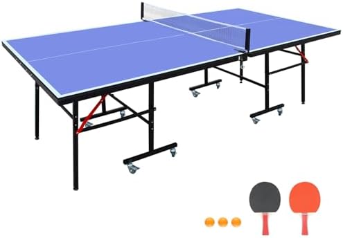Professional Foldable Table Tennis Table for Indoor Play | 8FT 9FT Single Player Table Tennis Setup with Net and Posts