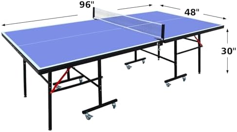 Professional Table Tennis Table, Foldable Ping Pong Game Set for Indoor, 8FT 9FT Single Player Playback Mode