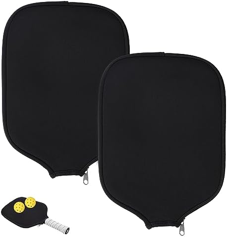 Pickleball Paddle Covers Neoprene Black 8.6 x 1|2inch USAPA Standard Elongated Paddles Fits Most Picks Black Color