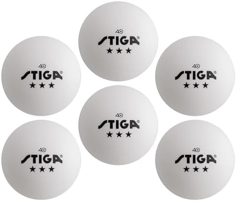 Stiga 3-Star Table Tennis Balls + Rubber Coated + High Durability + Amateur Players + Practice Sessions + 48 Pack + Best