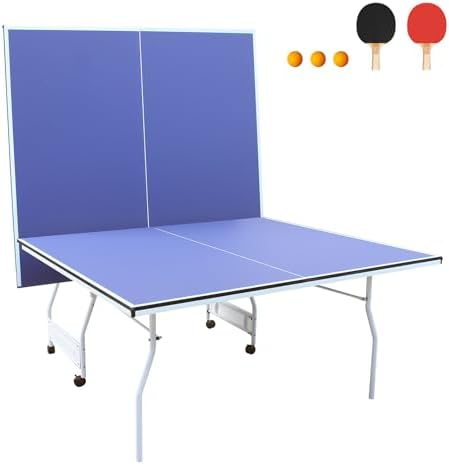 Table Tennis Table Foldable MDF Multi-Use, |5FT/6FT/9FT for Kid Teenager Adult