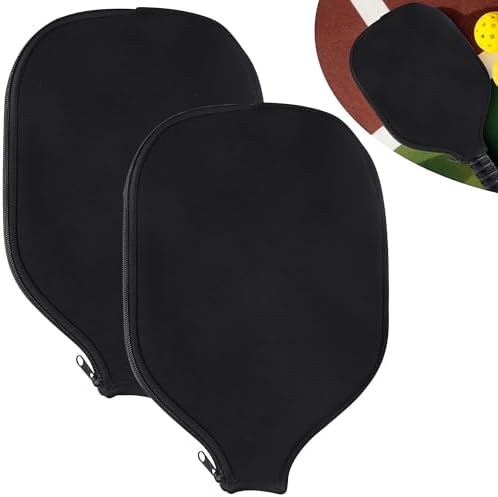 Durable Neoprene Pickleball Paddle Covers, 8.26 x 11.8 Inch Zippered Storage Bag for Pickleball Players