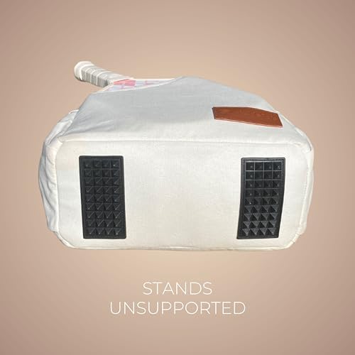 Designer Pickleball Bags for Women | Canvas & Vegan Leather Pickle Ball Tote Bag with Cover Pockets for 4 Paddles | 15"x