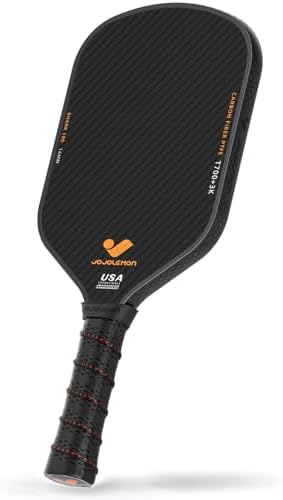 Carbon Fiber Pickleball Paddle for Ultimate Spin and Consistency | 16mm Shark Power Polymer Core Pickleball Paddle | Ul