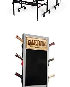 JOOLA Inside 15 Table Professional MDF Indoor Table Tennis Table + JOOLA Game Room Organizer and Dart Scoreboard for Fam