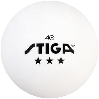 Stiga 3-Star Table Tennis Balls + Rubber Coated + High Durability + Amateur Players + Practice Sessions + 48 Pack + Best