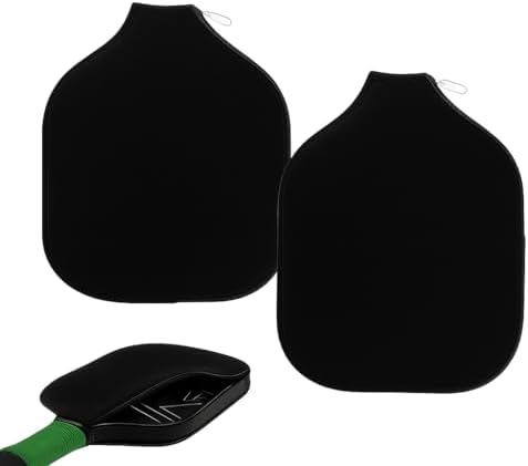 Pickleball Paddle Cover - Zippered Neoprene Protective Sleeves & Mesh Bag (8.6"x1|2"), Fits Most USAPA Standard (Black)