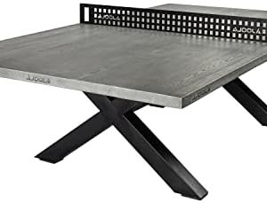 JOOLA Multi Use Outdoor Table Tennis Table - Concrete Wood Look - Indoor Outdoor - Conference Table Dining Table Include