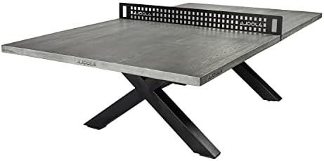 JOOLA Multi Use Outdoor Table Tennis Table - Concrete Wood Look - Indoor Outdoor - Conference Table Dining Table Include
