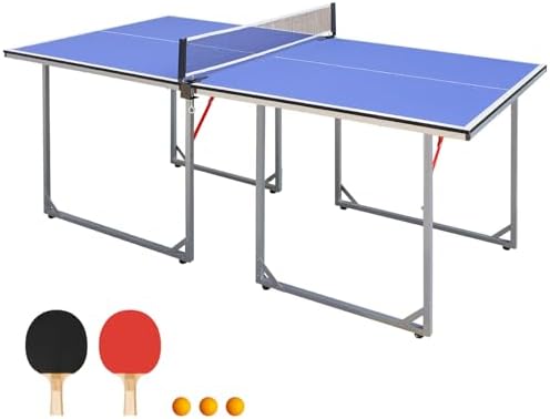 Table Tennis Table Foldable MDF Multi-Use, |5FT/6FT/9FT for Kid Teenager Adult